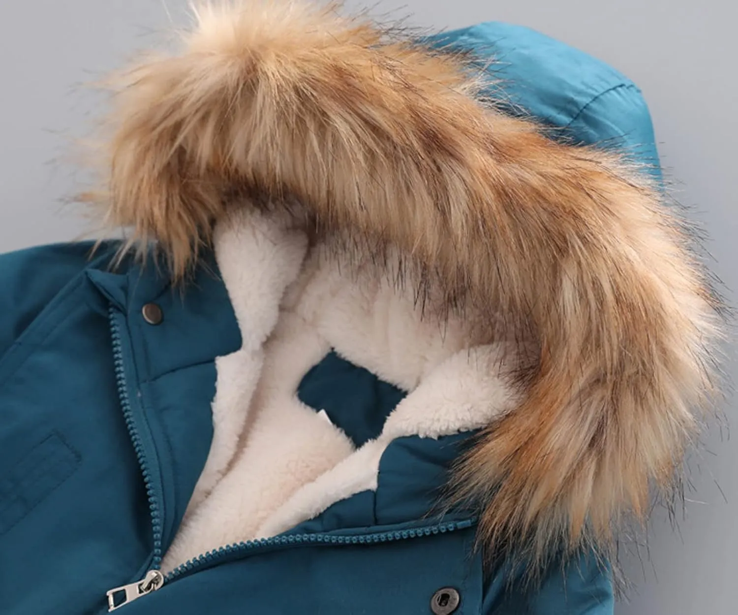 2021 Thick Quilted Fleece Lined Jacket for 2-7 Years Kids Boy's Winter Coat Hooded Cotton-padded Parka Outerwear