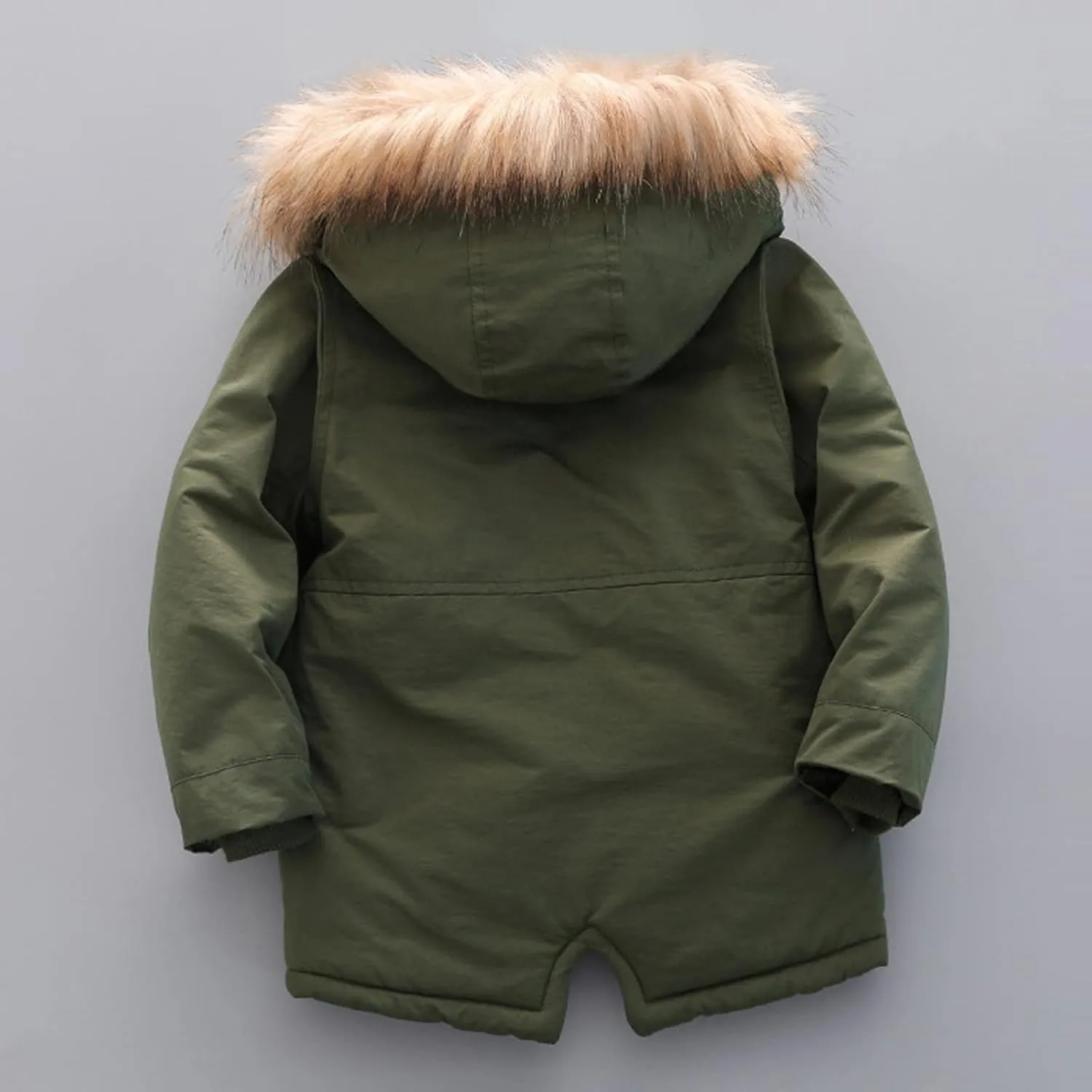 2021 Thick Quilted Fleece Lined Jacket for 2-7 Years Kids Boy's Winter Coat Hooded Cotton-padded Parka Outerwear