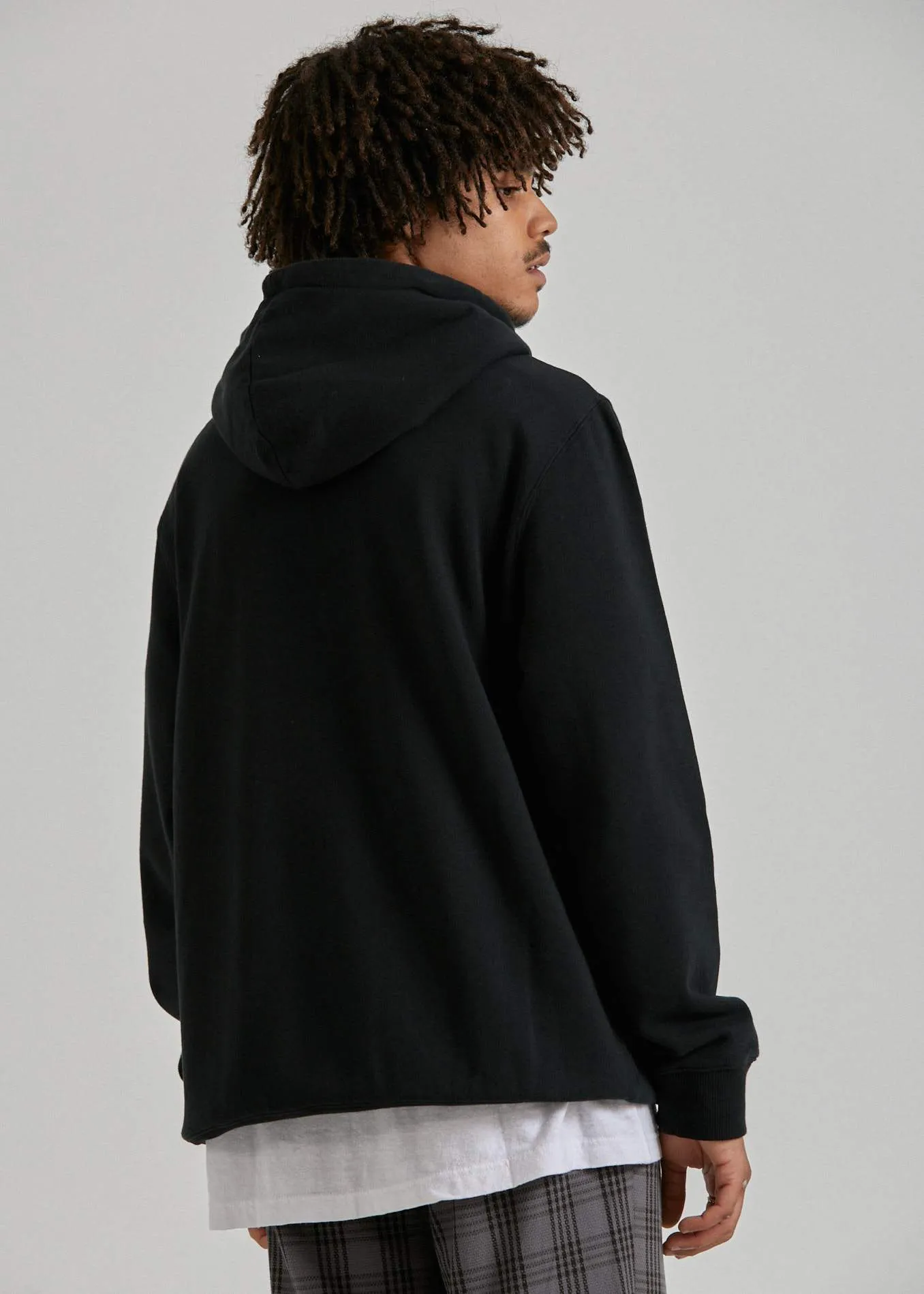 Afends Mens Panel - Pull On Hood - Black