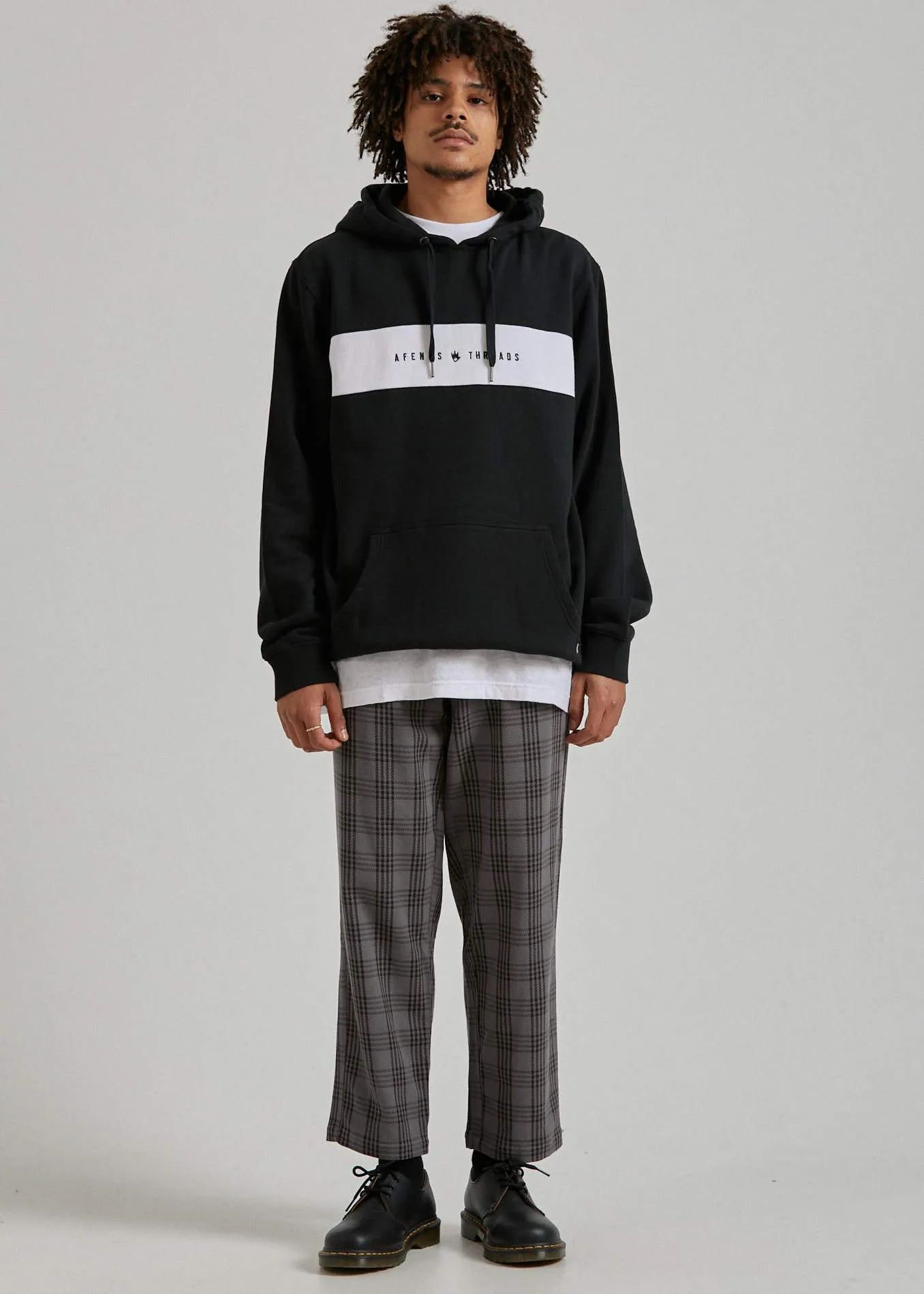 Afends Mens Panel - Pull On Hood - Black