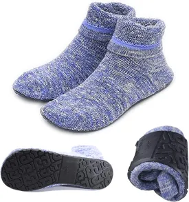 AIYUE Women Non-slip Fuzzy Slipper Socks with Waterproof Soles Rubber Bottom Grippers