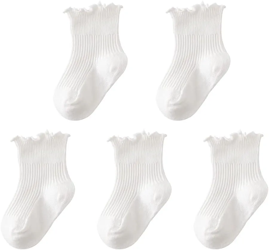 Baby Toddler Girls Ruffle Socks Girl's Frilly Dress Baby Summer Mesh Solid Crew Socks