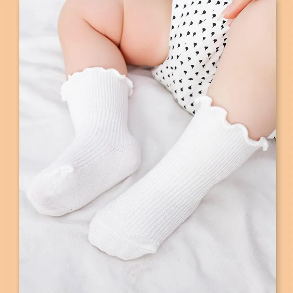 Baby Toddler Girls Ruffle Socks Girl's Frilly Dress Baby Summer Mesh Solid Crew Socks