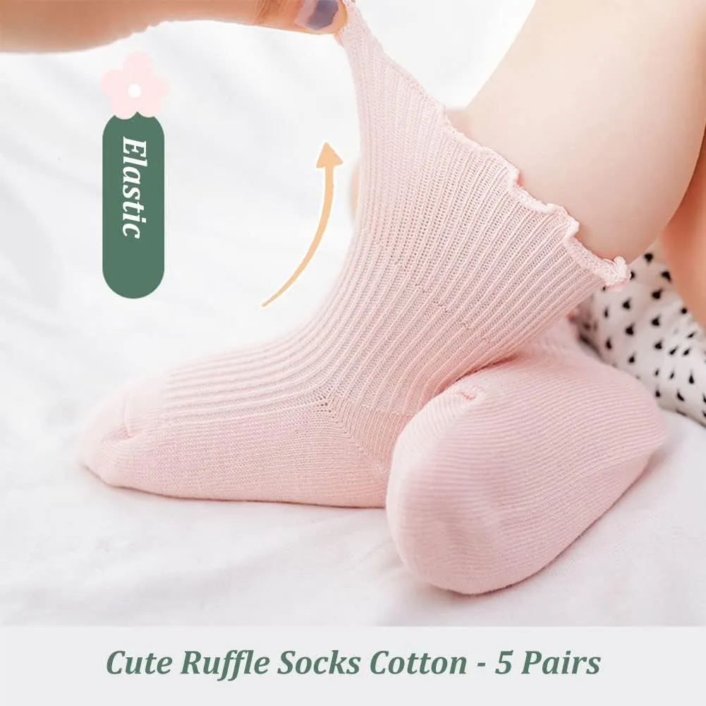 Baby Toddler Girls Ruffle Socks Girl's Frilly Dress Baby Summer Mesh Solid Crew Socks