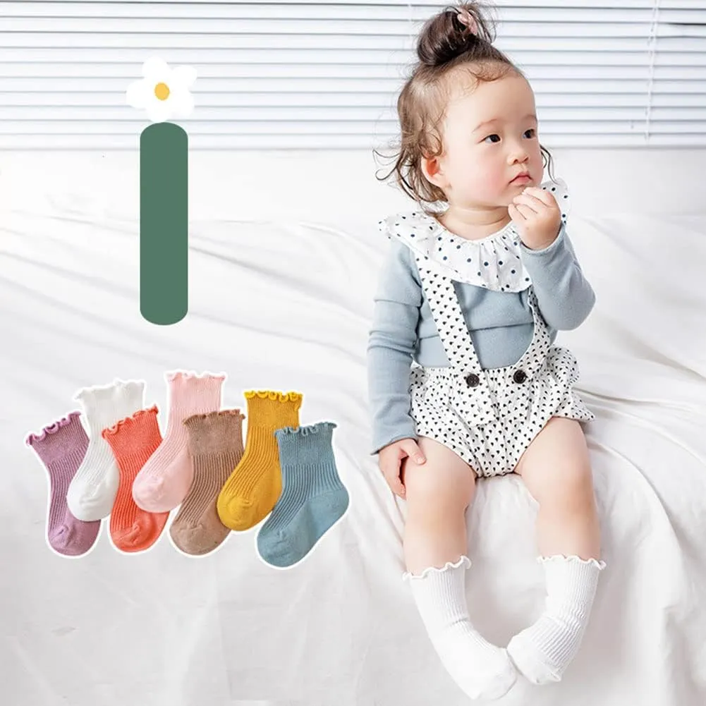 Baby Toddler Girls Ruffle Socks Girl's Frilly Dress Baby Summer Mesh Solid Crew Socks