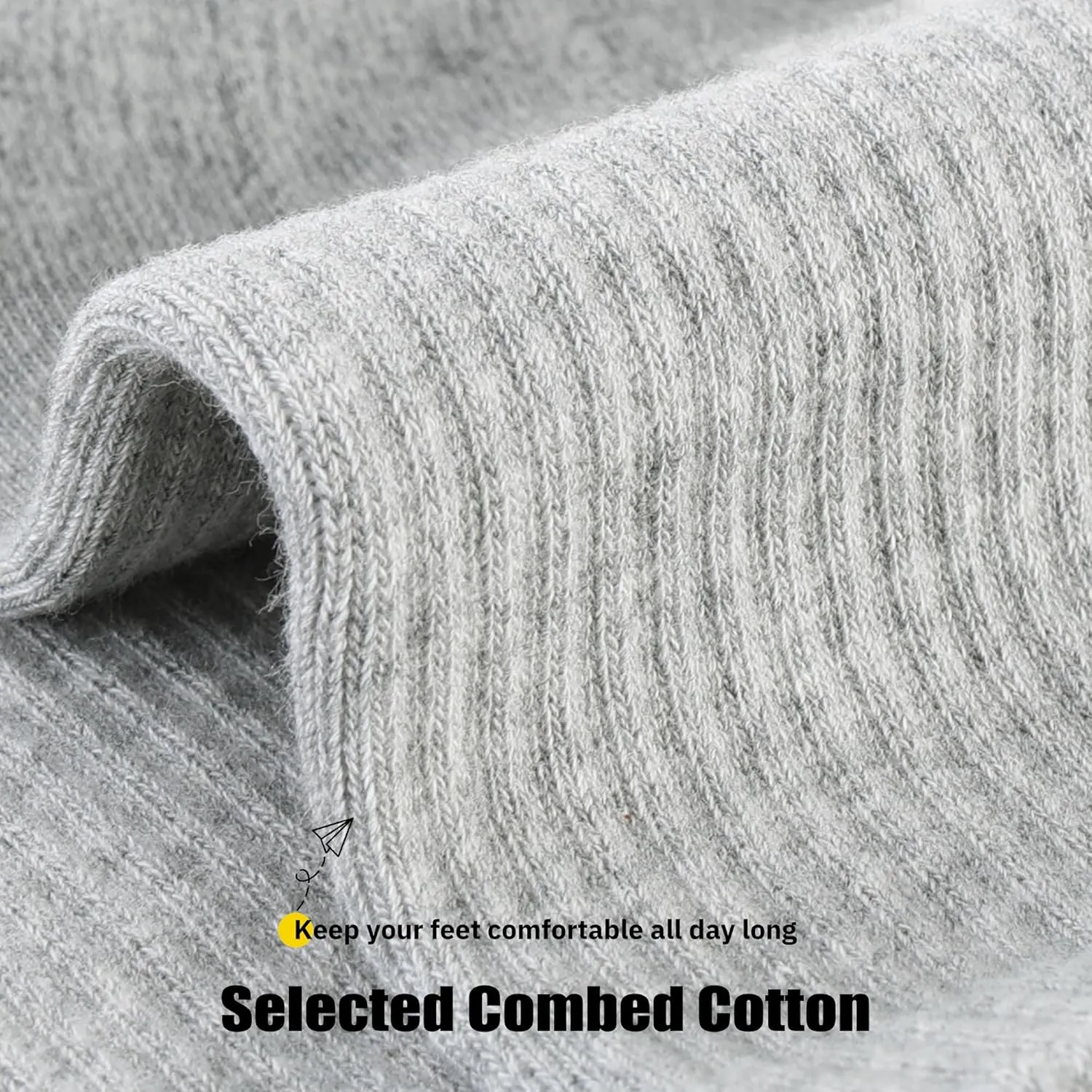 CLOSEMATE Womens Calf Crew Socks Comfortable Soft Cotton and Lightweight 5 Pairs