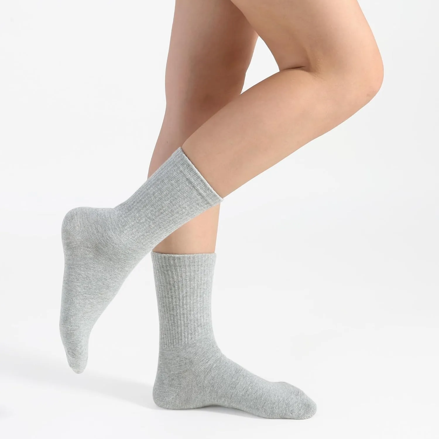 CLOSEMATE Womens Calf Crew Socks Comfortable Soft Cotton and Lightweight 5 Pairs