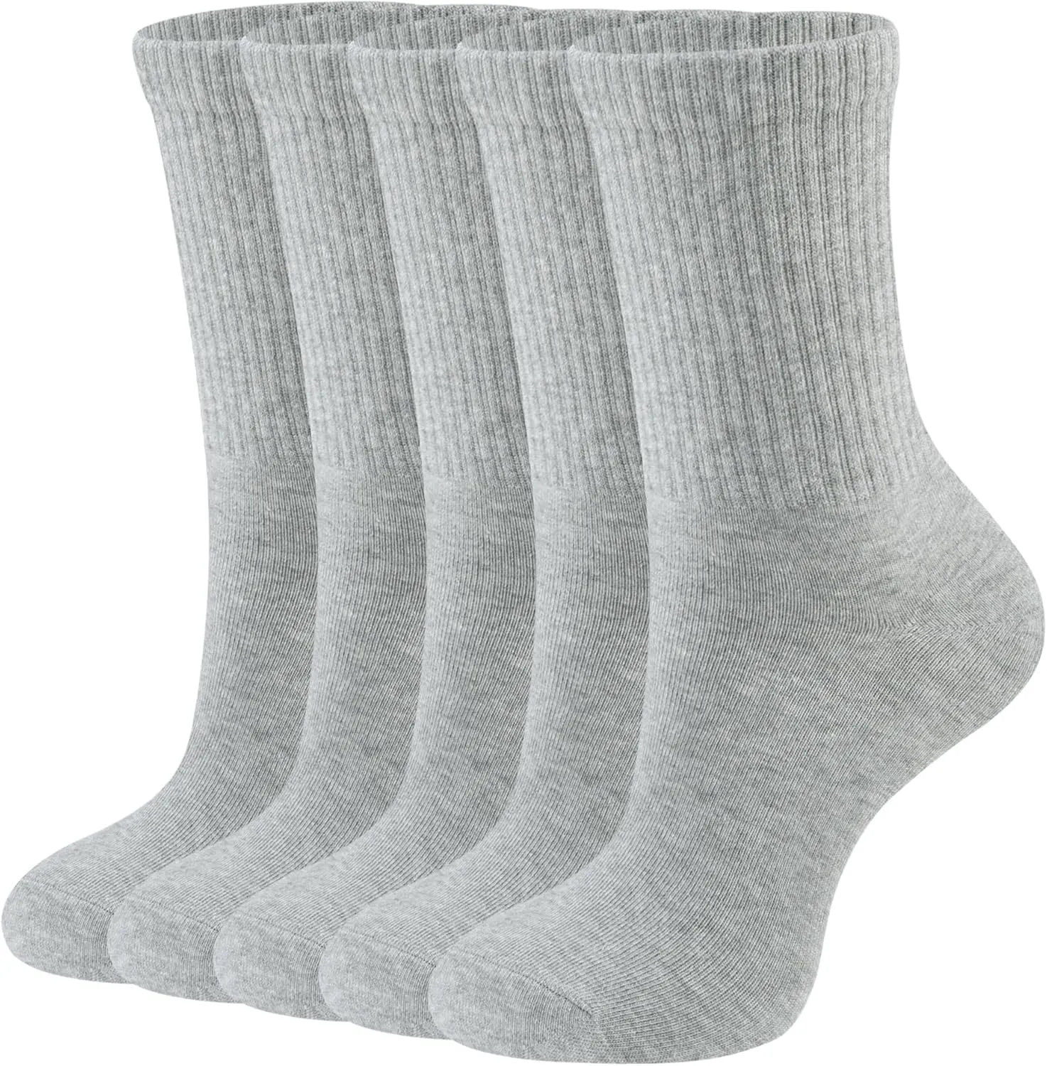 CLOSEMATE Womens Calf Crew Socks Comfortable Soft Cotton and Lightweight 5 Pairs