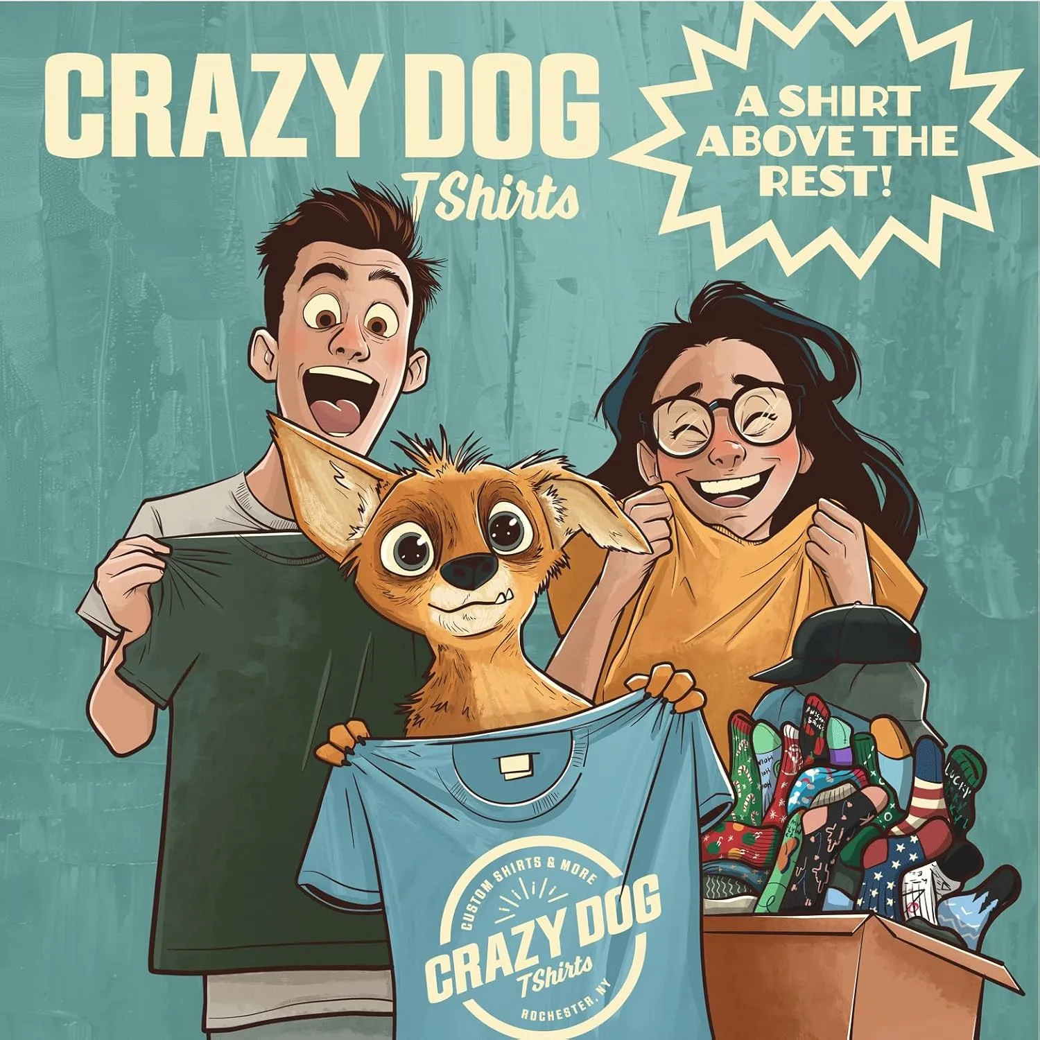 Crazy Dog T-Shirts Womens Animal Socks Cute Funny Socks with Fun Animals and Sarcastic Sayings