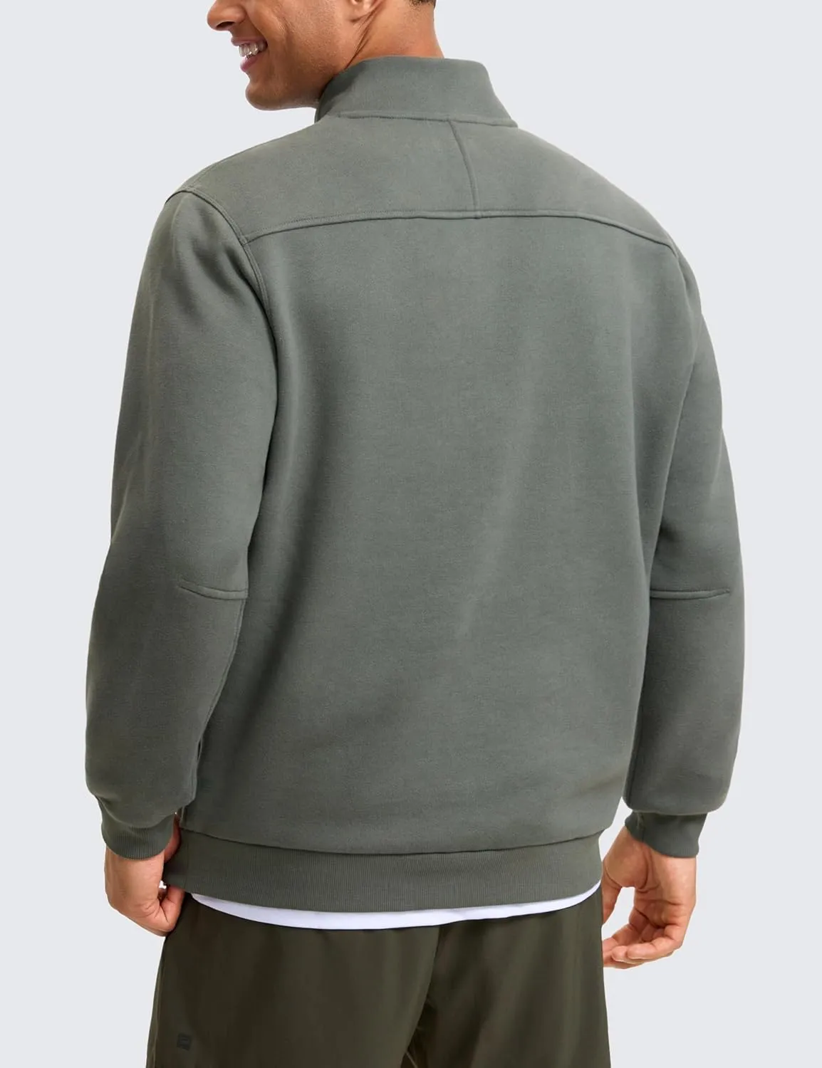 CRZ YOGA Fleece Lined Half Zip Sweatshirts for Men Mock Neck Pullover Sweat Shirts Casual Workout Daily Sweaters