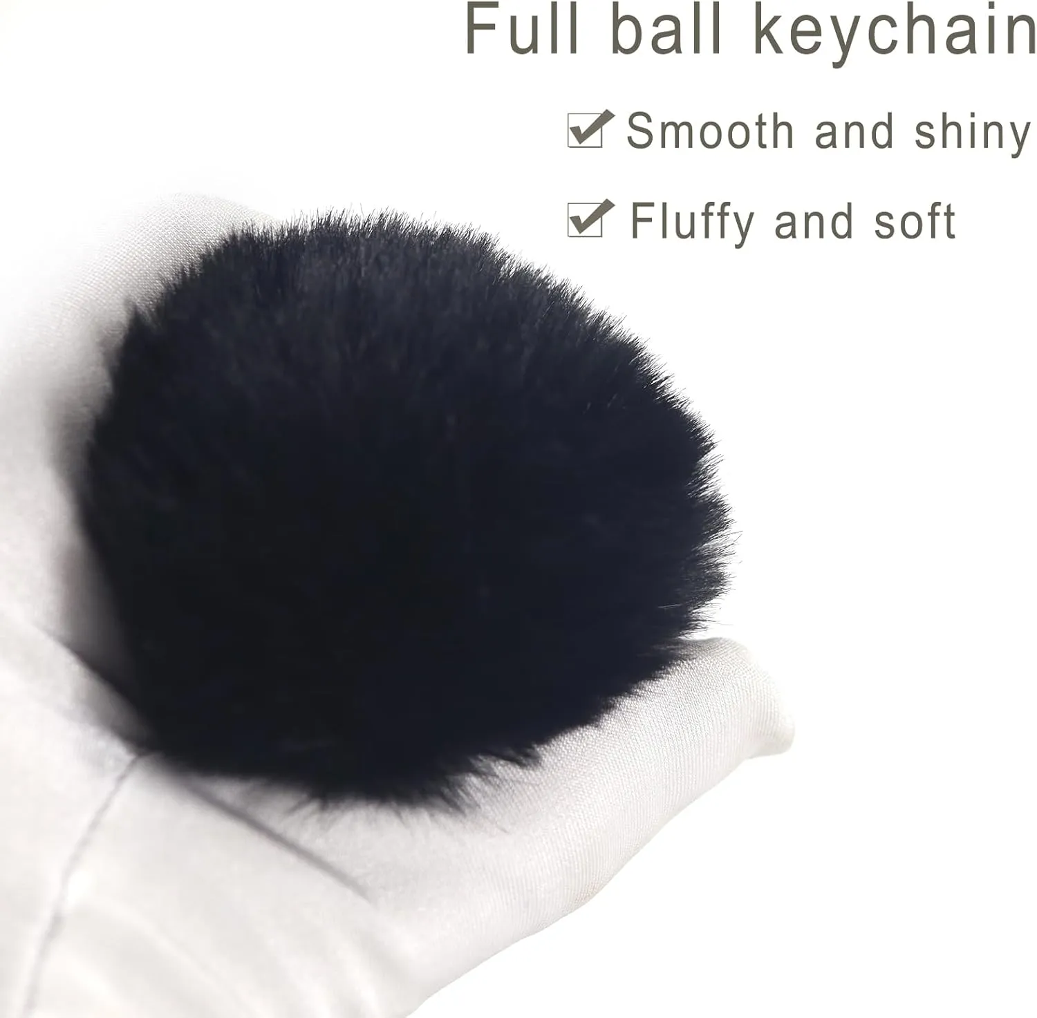 Cute Cat Pom Pom Keychains for Girls,Fluffy Keychain Accessories,Fuzzy Backpack Charms for Women
