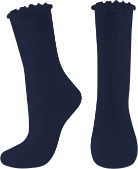 DOOVID Womens Socks Cute Ruffle Socks Cotton Turn-Cuff Frilly Crew Socks Slouch Casual Socks for Women