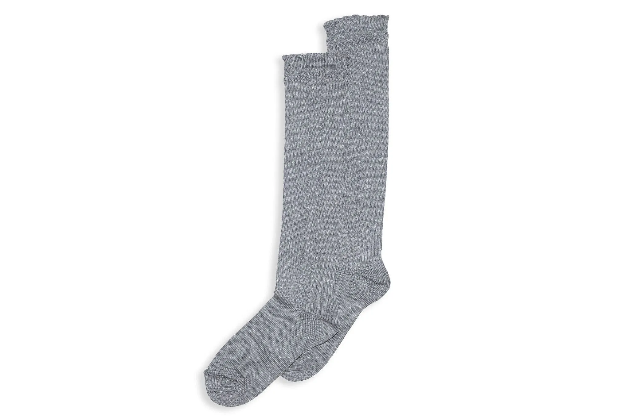Grey Kneesocks with Lined Detail