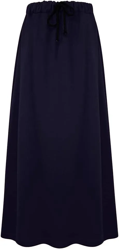 IDEALSANXUN Women's Fall Winter Fleece Lined Elastic Waist Long Skirts with Drawstring