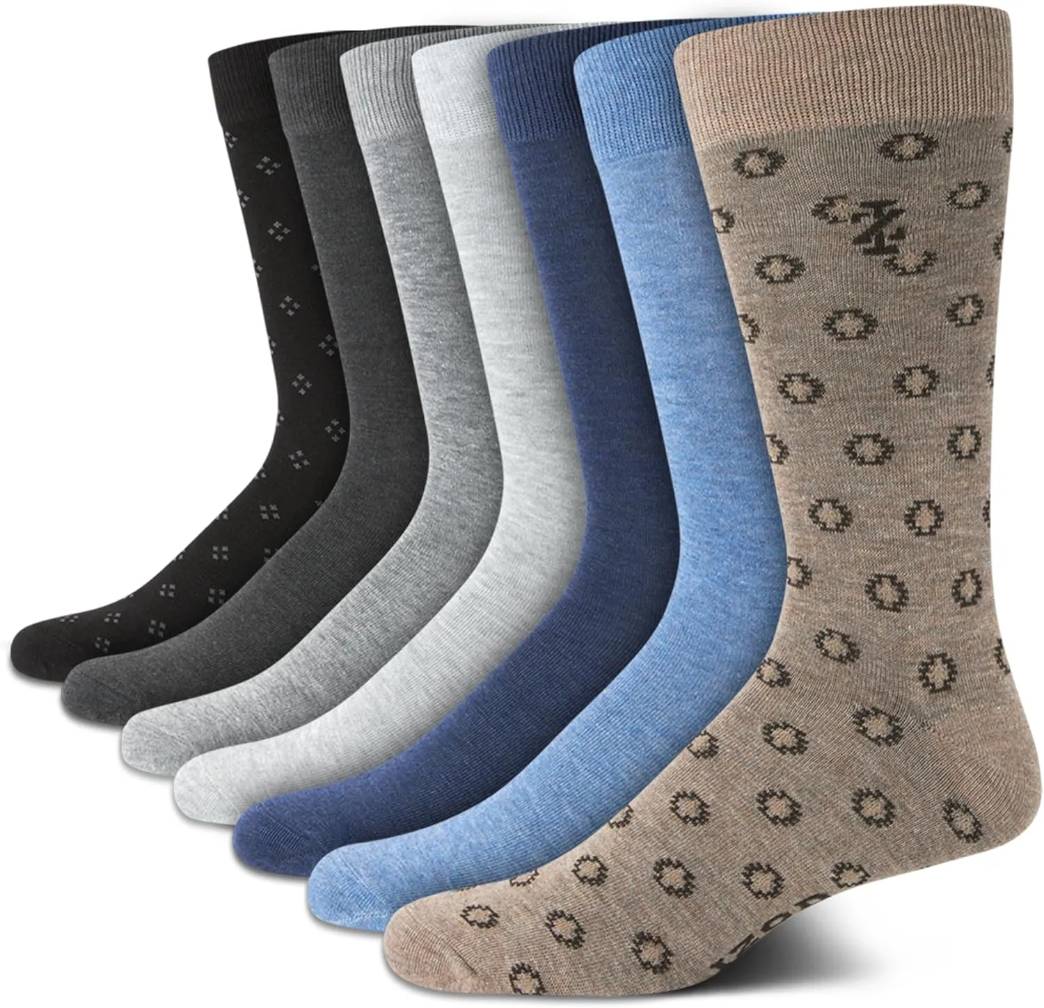 IZOD Men's Dress Socks - 7 Pack Lightweight Comfort Stretch Stay Up Cuff Mid-Calf Crew Socks - Dress Socks for Men (6-12.5)