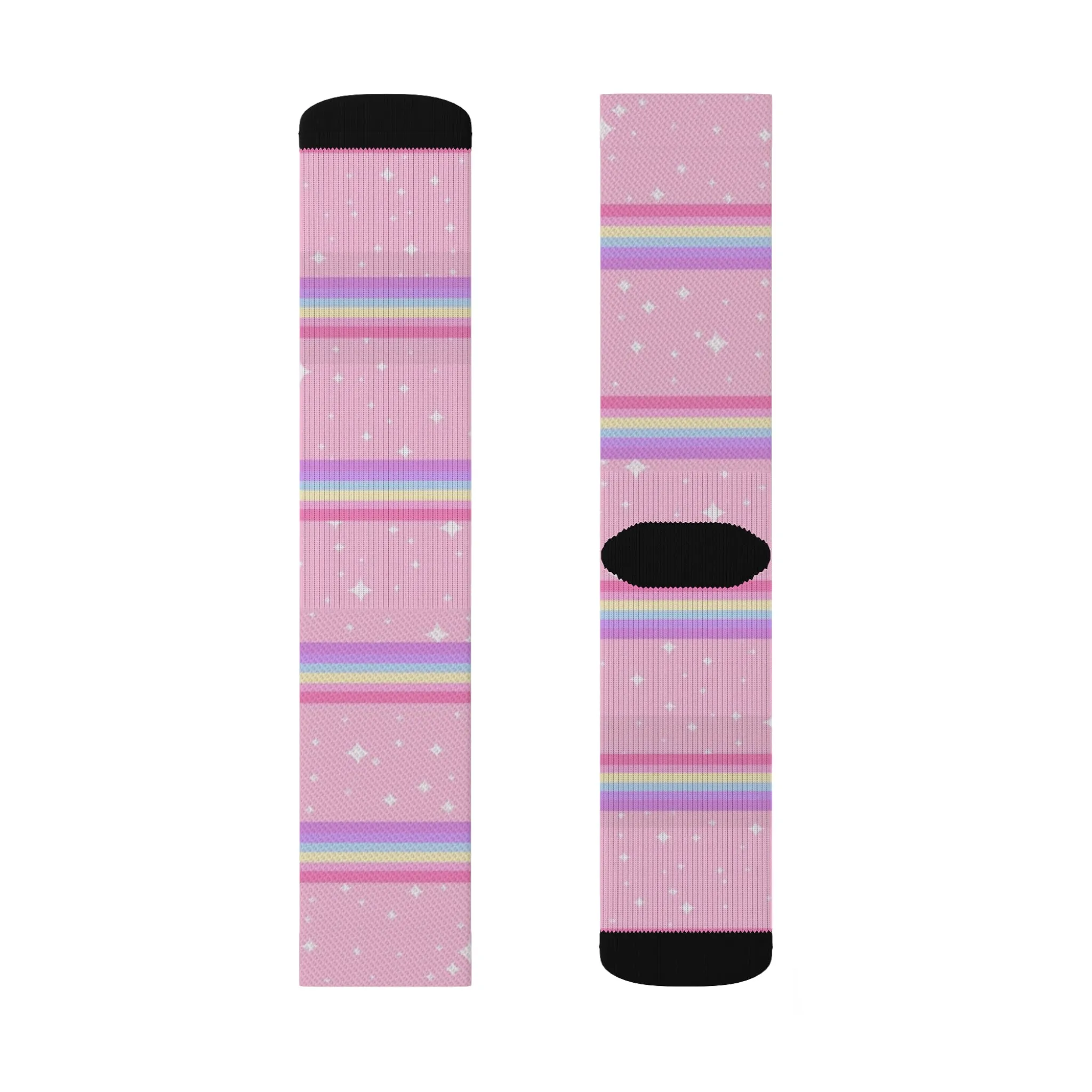 Kawaii Sparkle Cake Rainbow Beam Sublimation Socks