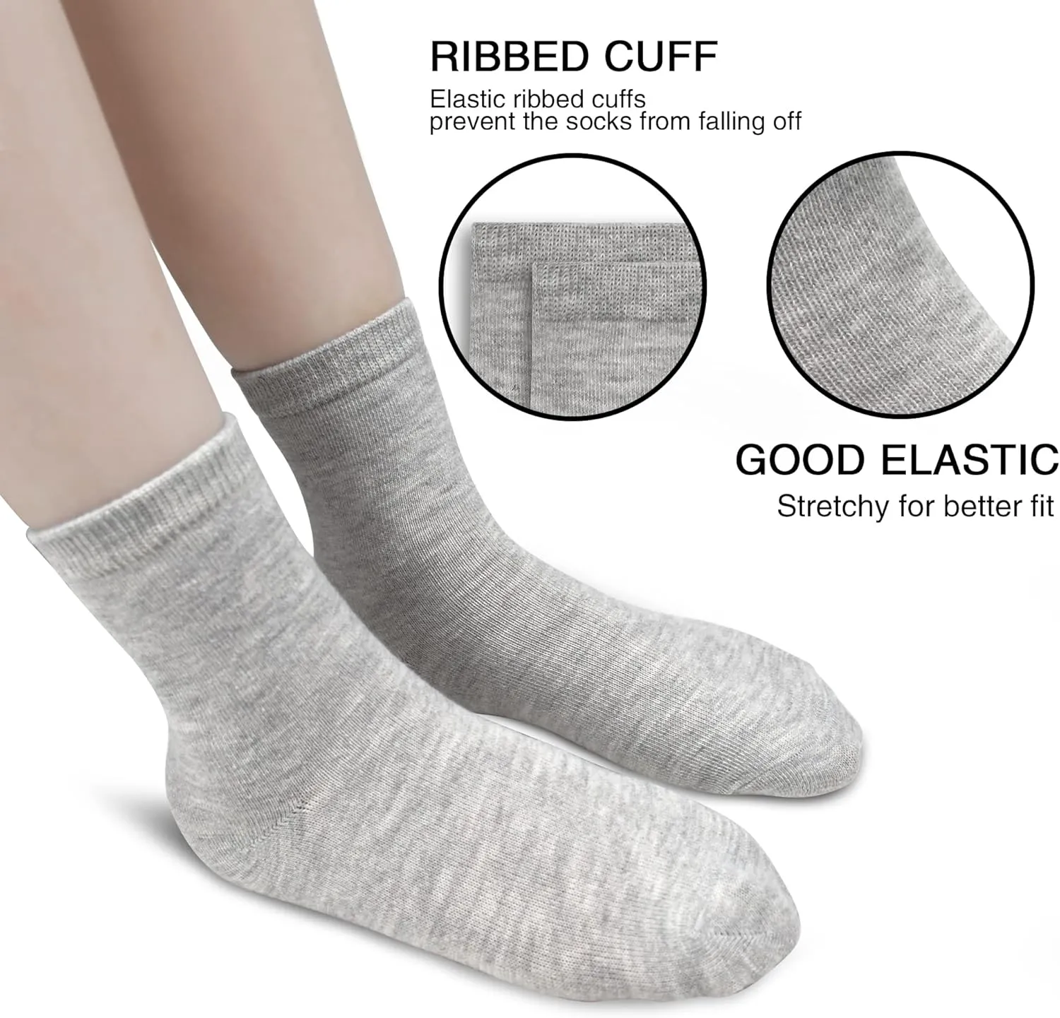 Kids Crew Socks, Mid Cut Socks for Toddler Kids Boys Girls(1-14 Years), 20 Pairs Athletic Mid Calf Sock Multipack