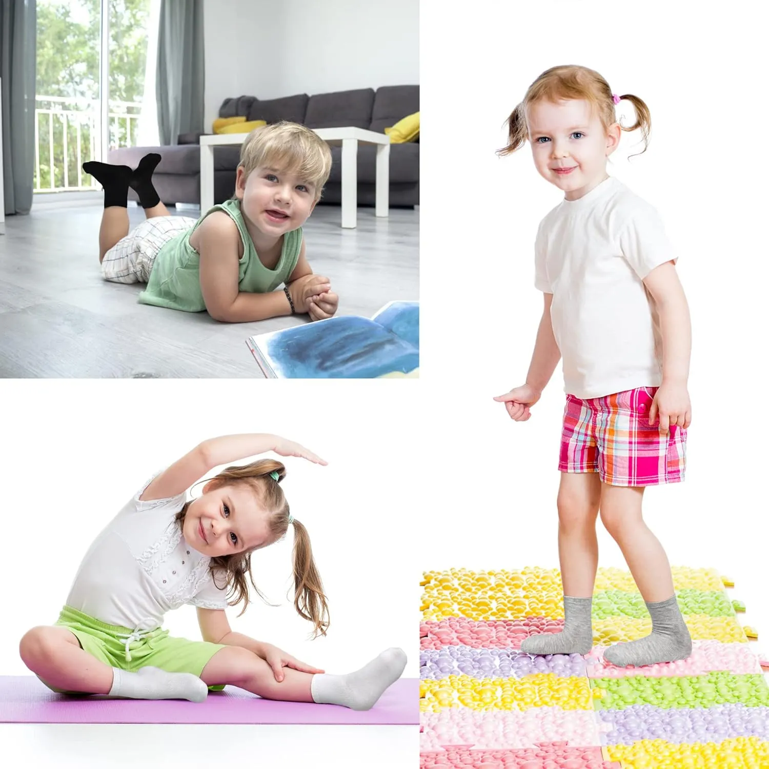 Kids Crew Socks, Mid Cut Socks for Toddler Kids Boys Girls(1-14 Years), 20 Pairs Athletic Mid Calf Sock Multipack