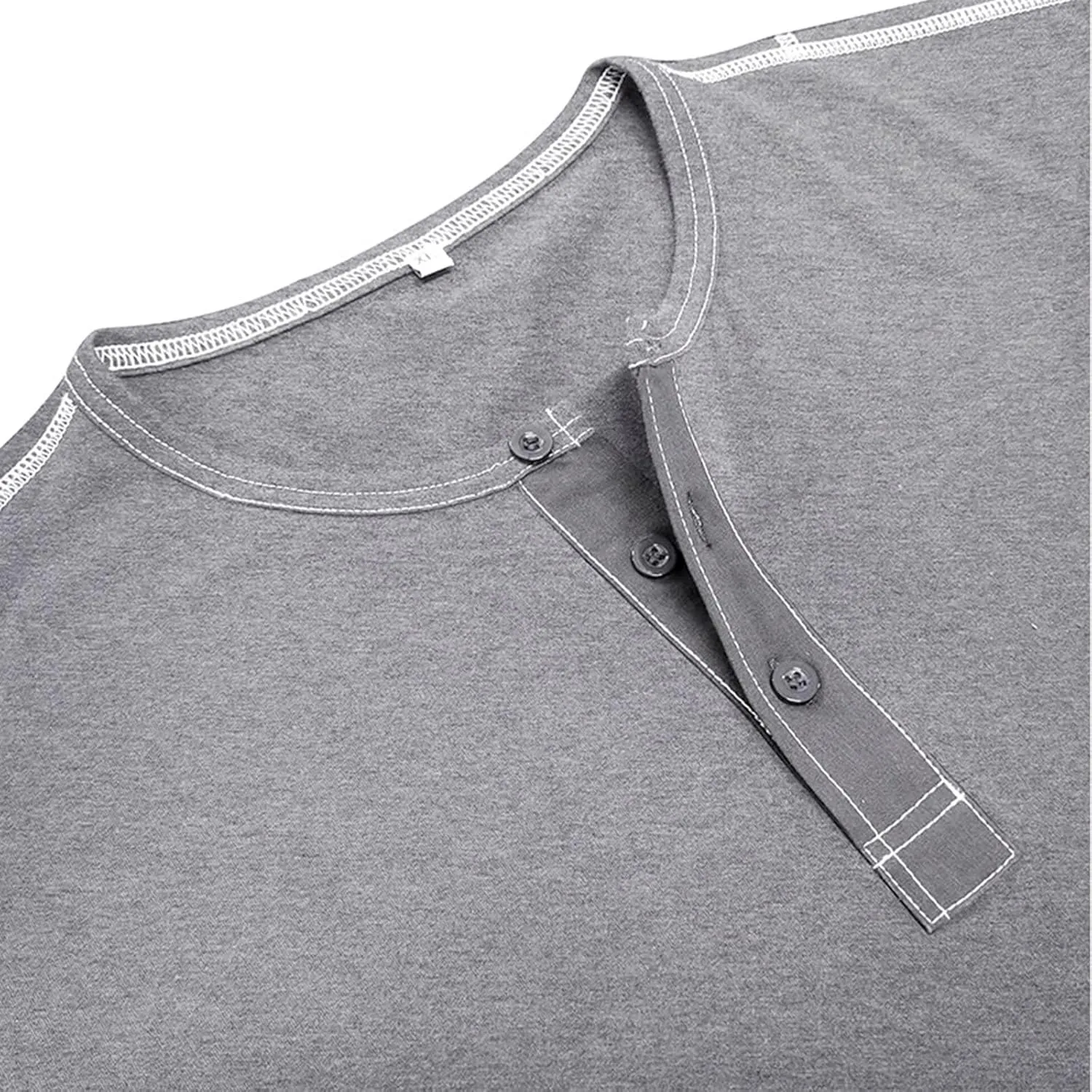 Men's Henley Shirts Cotton Button Down Shirts Long Sleeve Pullover Shirts Casual Stylish Solid Baggy Shirts