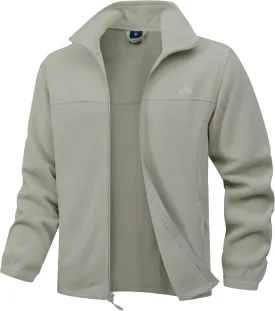 Men's Soft Polar Fleece Jacket with Pockets Lightweight Outdoor Recreation Full Zip Coat