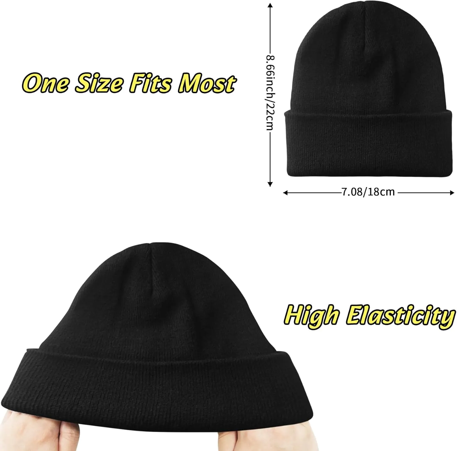NPQQUAN 3 Packs Unisex Beanie Hats for Men Women Winter Knit Beanies