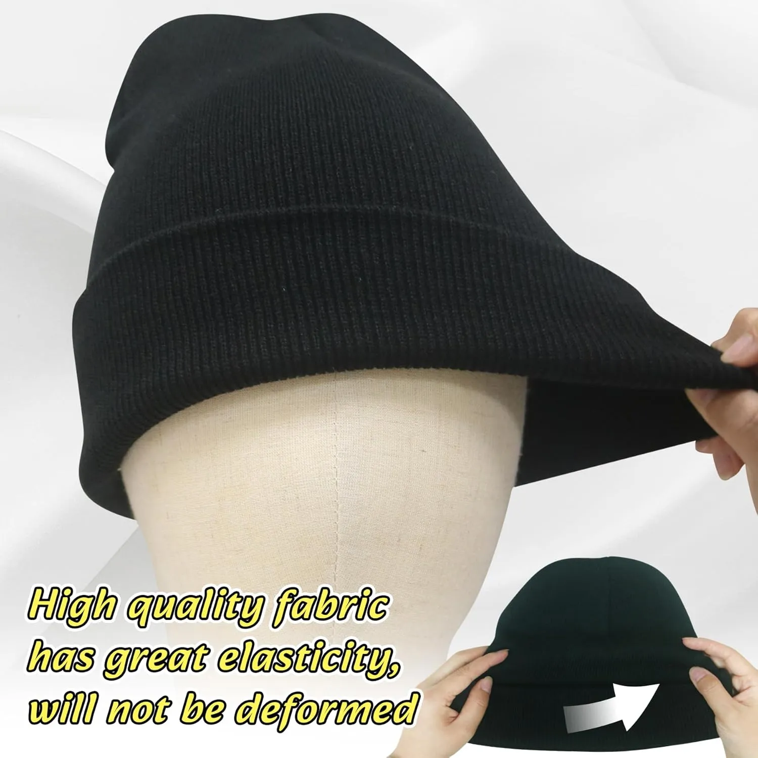 NPQQUAN 3 Packs Unisex Beanie Hats for Men Women Winter Knit Beanies