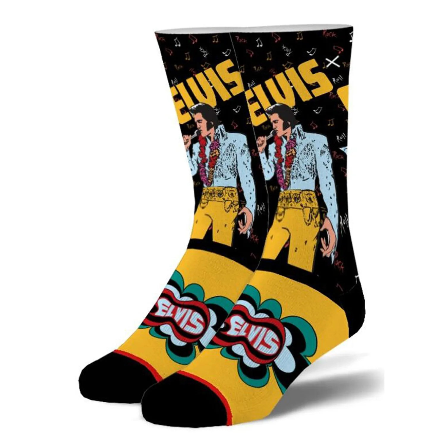 Odd Sox Men's Crew Socks - Elvis Rock N Roll