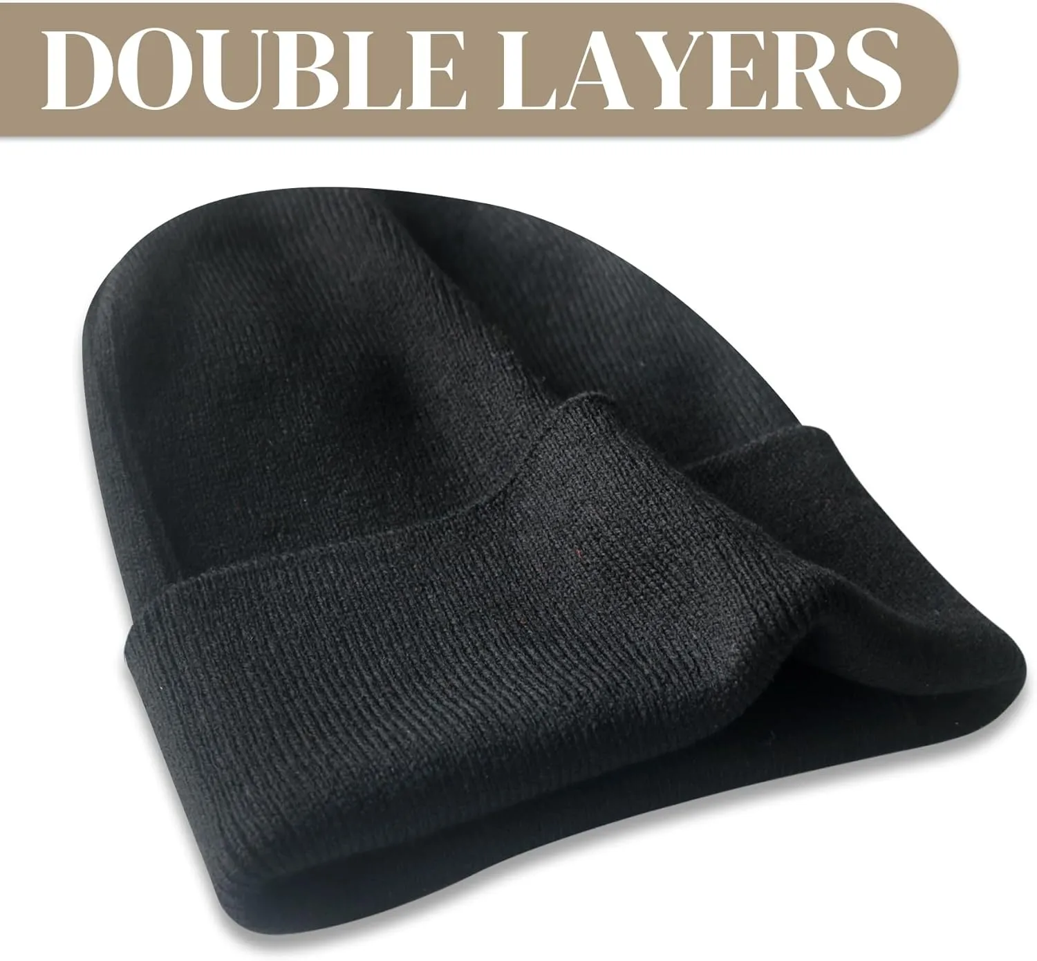 PFFY 2 Packs Unisex Beanie Hats for Men Women Knit Winter Beanies