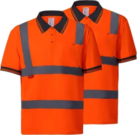ProtectX High Visibility Short Sleeve Reflective Safety T-Shirt, Men's Heavy Duty Breathable Hi Vis Shirts, Class 2 Type R