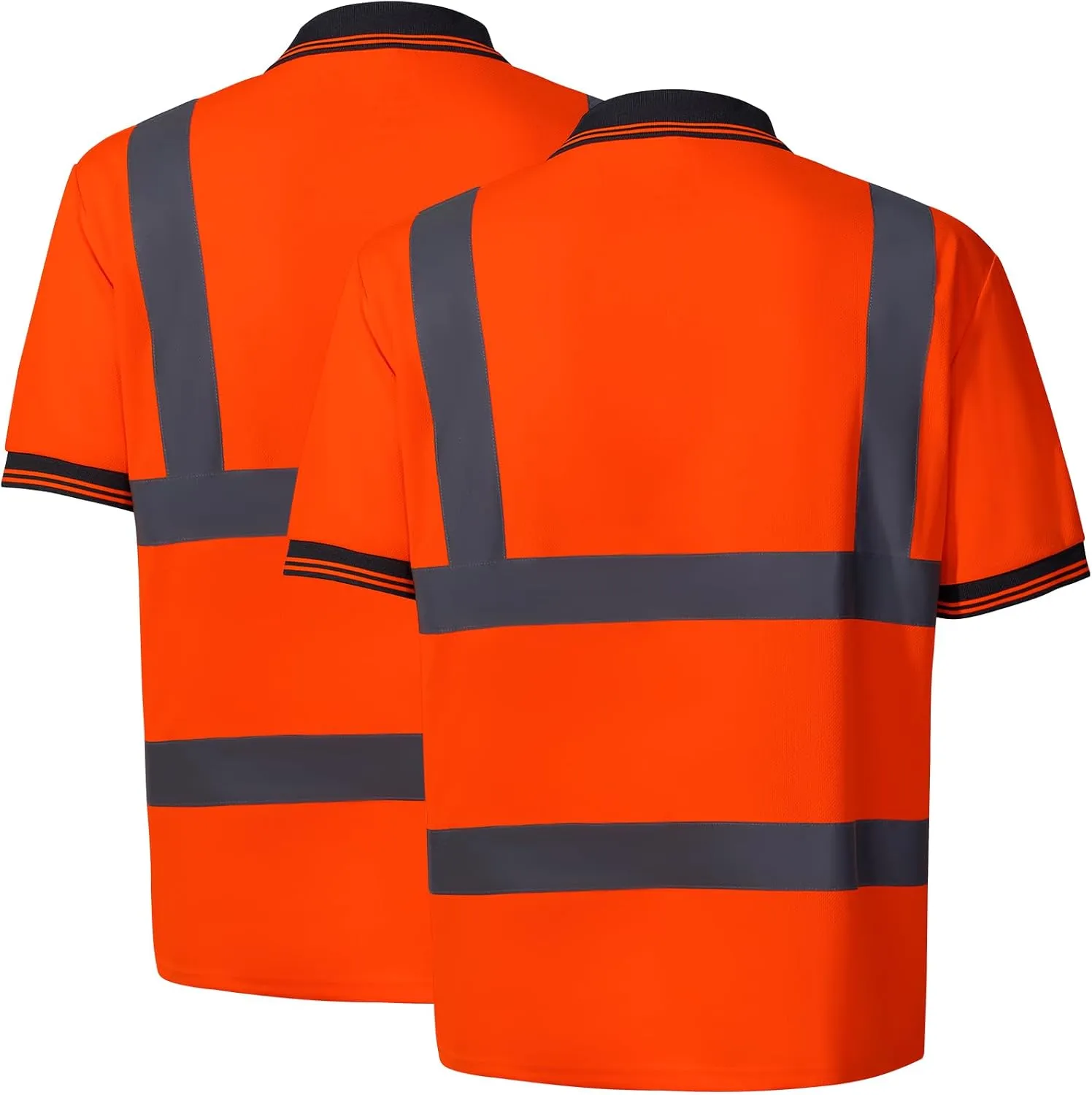 ProtectX High Visibility Short Sleeve Reflective Safety T-Shirt, Men's Heavy Duty Breathable Hi Vis Shirts, Class 2 Type R