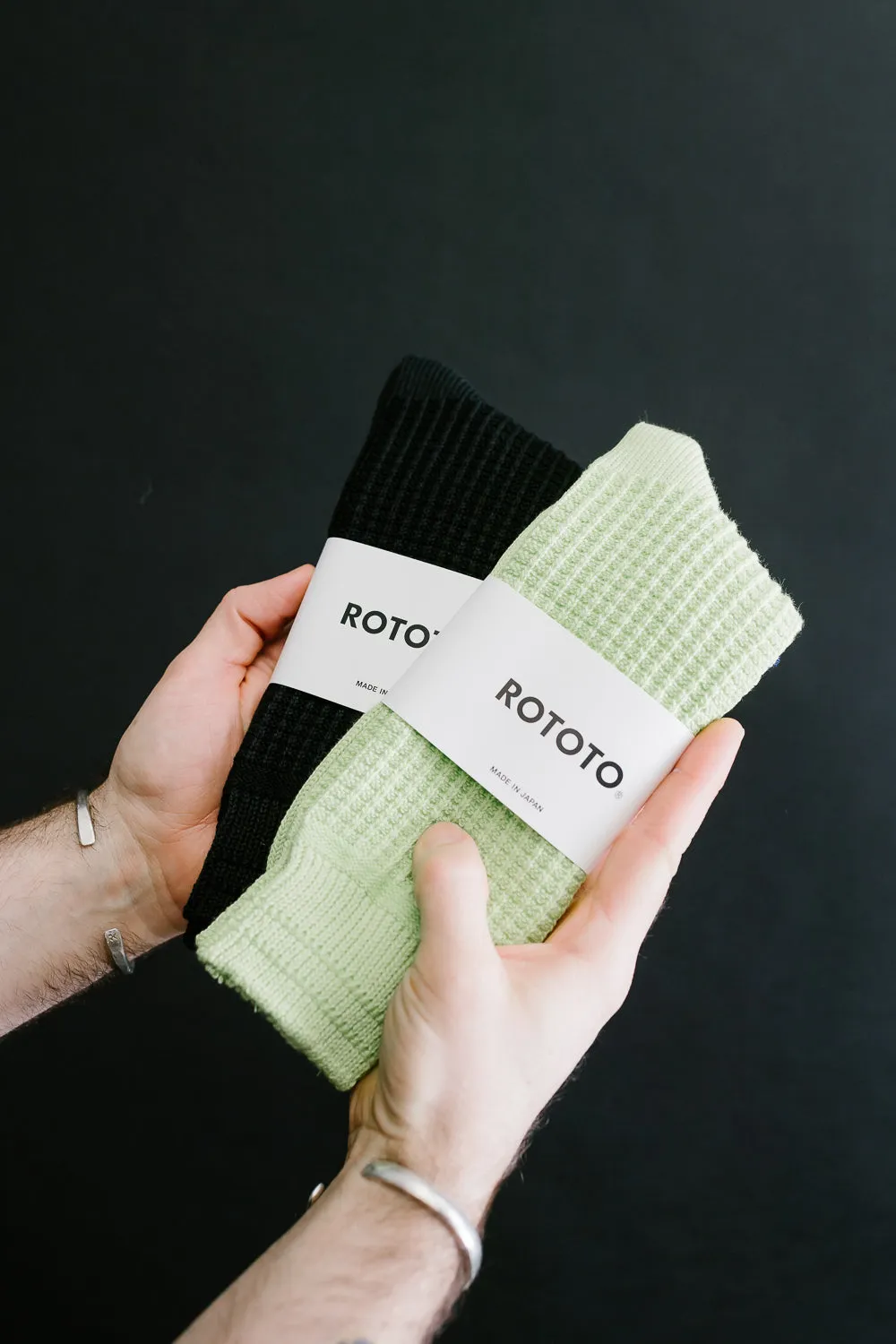 R1110 - Waffle Cotton Crew Sock - Lime