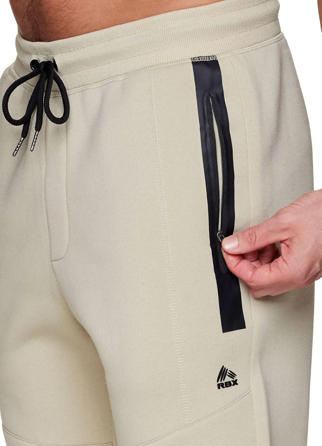RBX Active Men's Athletic Fleece Lined Tapered Jogger Sweatpant with Pocket