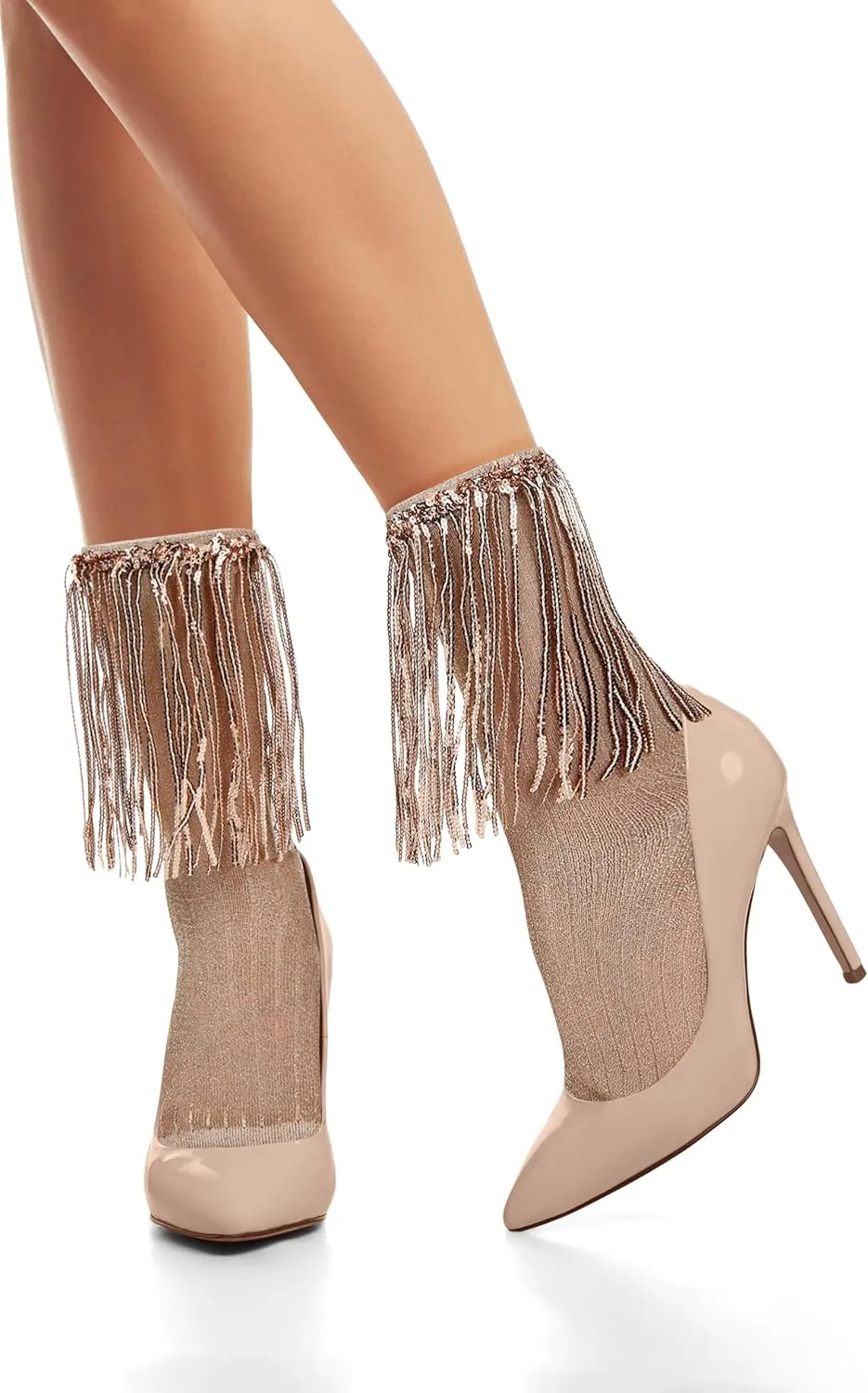 Violet Mist Women's Sparkly Ruffle Socks with Sequins - Cute Glitter Frilly Teen Girls Fun Hippie Sparkle Party Socks