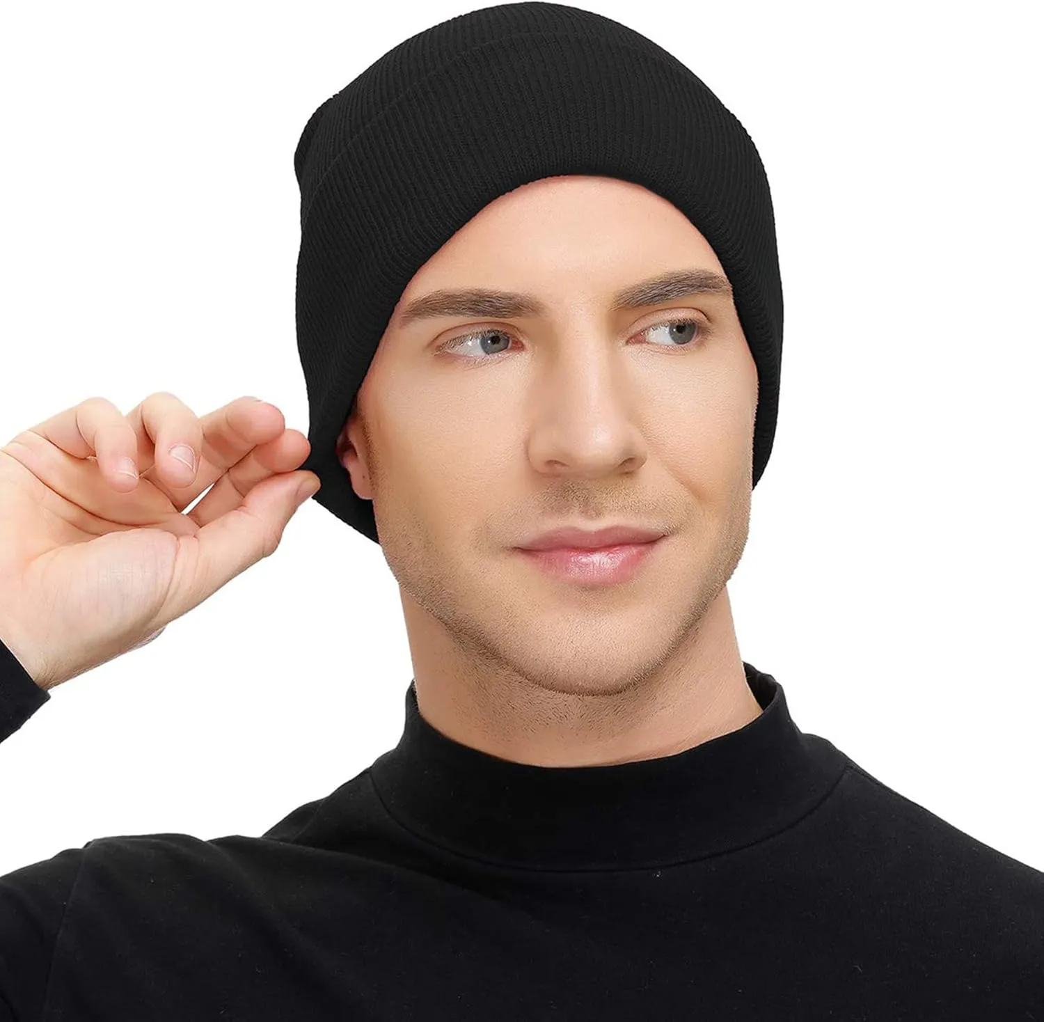 Zando Beanie for Men Women Cuffed Cap Soft Slouchy Beanie Winter Knit Hats Fisherman Beanie Skull Cap Unisex Daliy Beanie