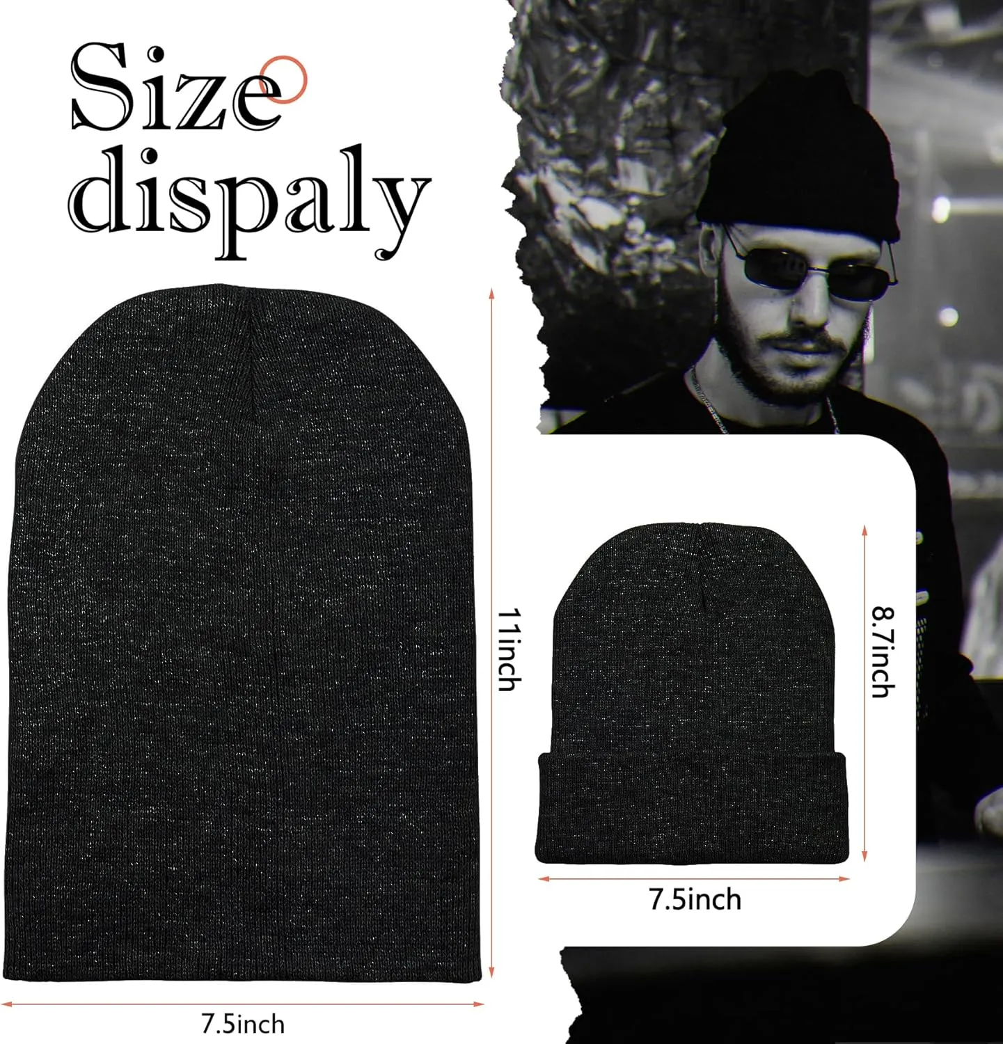 Zando Beanie for Men Women Cuffed Cap Soft Slouchy Beanie Winter Knit Hats Fisherman Beanie Skull Cap Unisex Daliy Beanie