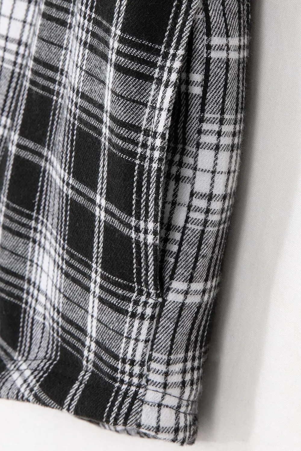ZENTHACE Boys Sherpa Fleece Lined Flannel Plaid Button Down Shirt Jacket,Hooded Flannel Shirt with Hand Pockets